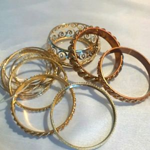 16 piece gold tone bracelet bundle